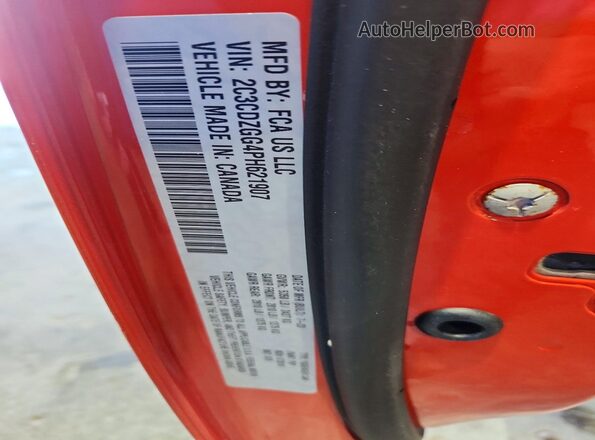 2C3CDZGG4PH621907 2023 DODGE CHALLENGER Orange ძრავის განყოფილების ხედი