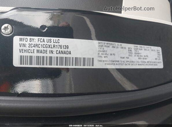 2C4RC1CGXLR176139 2020 CHRYSLER VOYAGER Black 