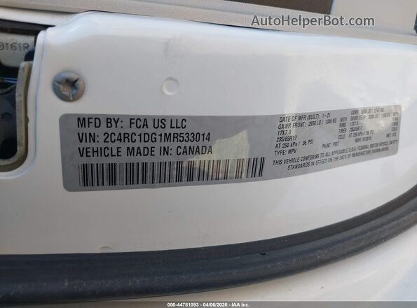 2C4RC1DG1MR533014 2021 CHRYSLER VOYAGER White Շարժիչի բաժամունքի տեսք