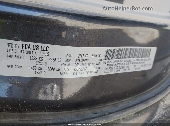 2C4RC1EG5LR127668 2020 CHRYSLER PACIFICA Gray Vista del compartimento del motor