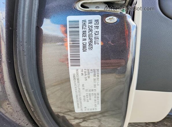 2C4RC1GG4PR540751 2023 CHRYSLER PACIFICA Gray Vista de la etiqueta del VIN