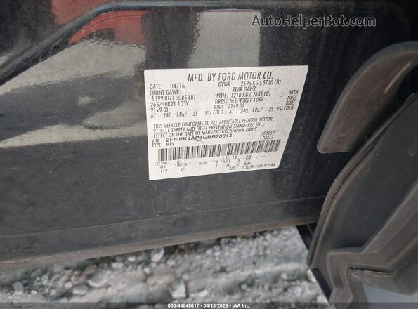 2FMPK4AP3GBB70014 2016 FORD EDGE Black Widok komory silnika