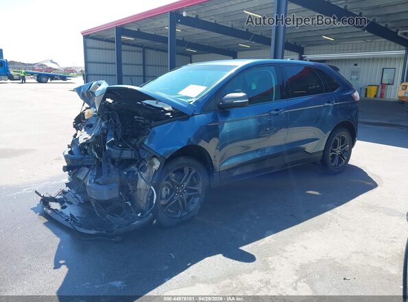 2FMPK4J90JBC22515 2018 FORD EDGE Синий Передняя левая четверть