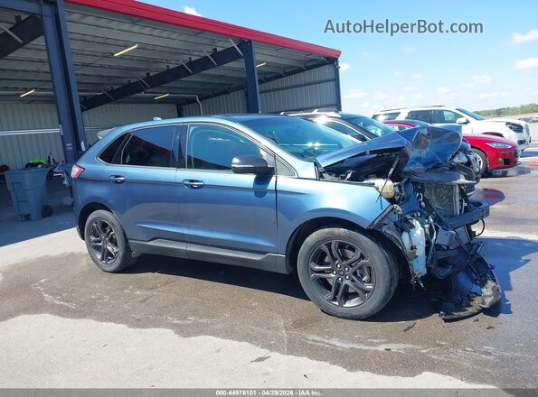 2FMPK4J90JBC22515 2018 FORD EDGE Синий Панорамный вид салона 360°