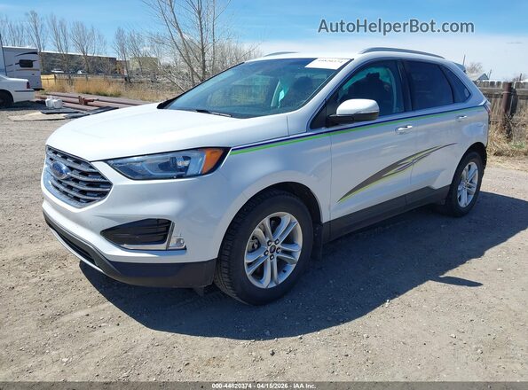 2FMPK4J90KBC66077 2019 FORD EDGE White Առջևի ձախ երեք քառորդ տեսարան