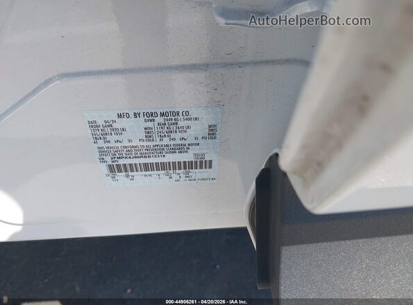 2FMPK4J96RBB15318 2024 FORD EDGE White Engine compartment view