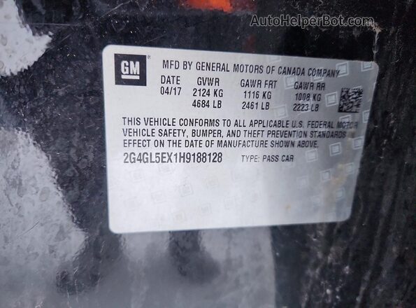 2G4GL5EX1H9188128 2017 BUICK REGAL Black 