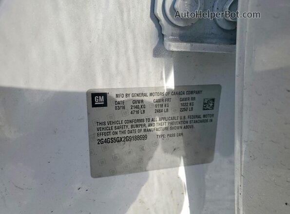 2G4GS5GX2G9188699 2016 BUICK REGAL Белый Вид подкапотного пространства