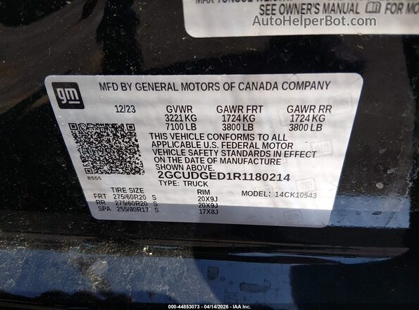 2GCUDGED1R1180214 2024 CHEVROLET SILVERADO Black Շարժիչի բաժամունքի տեսք