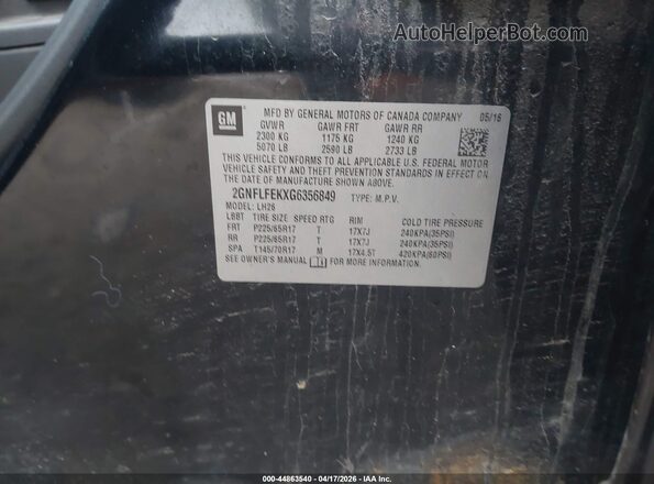 2GNFLFEKXG6356849 2016 CHEVROLET EQUINOX Black Engine compartment view