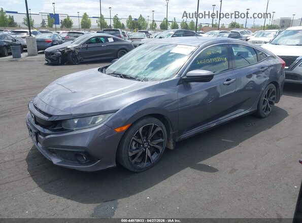 2HGFC2F83LH592845 2020 HONDA CIVIC Gray Передня ліва чверть
