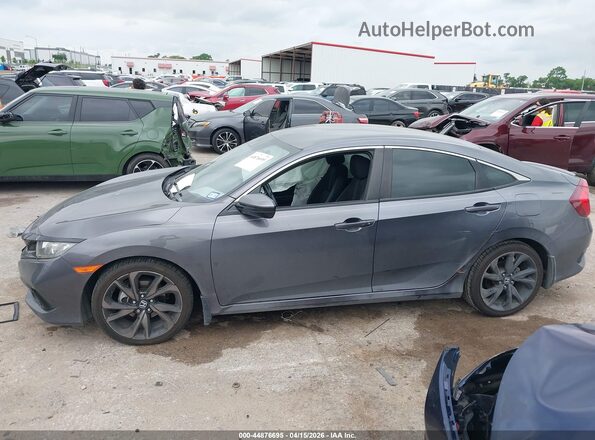 2HGFC2F86LH601487 2020 HONDA CIVIC Gray Вид задньої частини салону