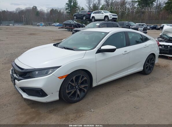 2HGFC2F89KH584019 2019 HONDA CIVIC White წინა მარცხენა ხედი სამი მეოთხედიდან