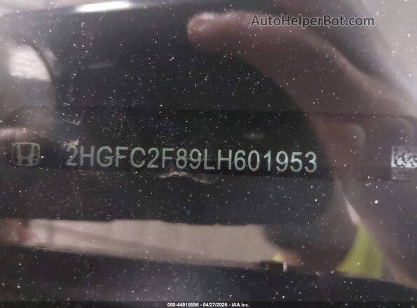 2HGFC2F89LH601953 2020 HONDA CIVIC Blue Engine compartment view