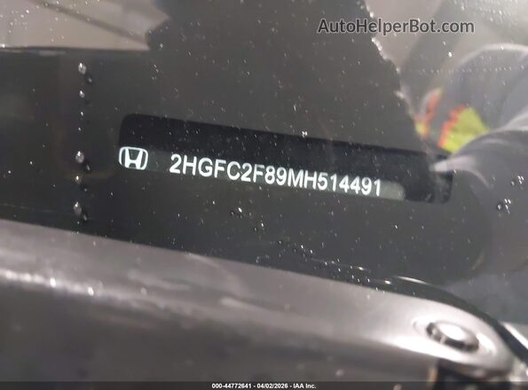2HGFC2F89MH514491 2021 HONDA CIVIC Silver ძრავის განყოფილების ხედი