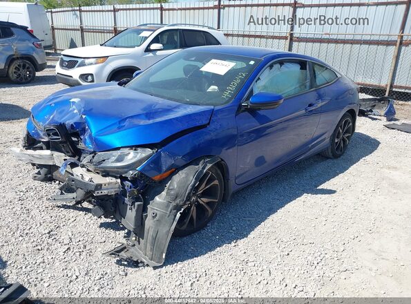 2HGFC4B82KH301722 2019 HONDA CIVIC Blue Առջևի ձախ երեք քառորդ տեսարան