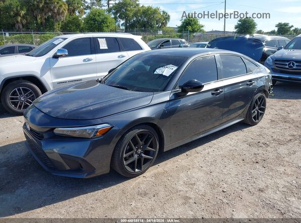 2HGFE2F50NH592417 2022 HONDA CIVIC Gray Առջևի ձախ երեք քառորդ տեսարան