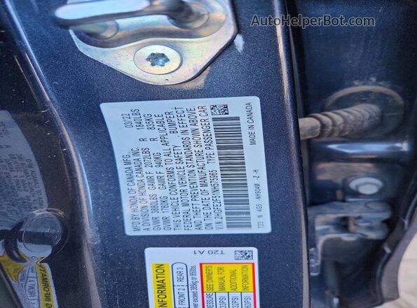 2HGFE2F51NH575965 2022 HONDA CIVIC Charcoal Vista del compartimento del motor