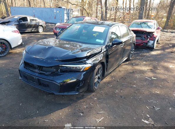 2HGFE2F56SH533027 2025 HONDA CIVIC Black წინა მარცხენა ხედი სამი მეოთხედიდან