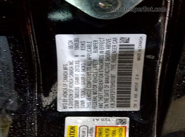 2HGFE2F57SH501087 2025 HONDA CIVIC Black VIN կոդի պիտակի տեսք