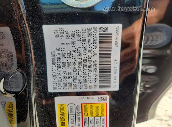 2HGFE2F58RH589724 2024 HONDA CIVIC Черный Вид подкапотного пространства