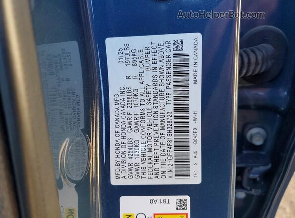 2HGFE4F81SH328723 2025 HONDA CIVIC Серый 