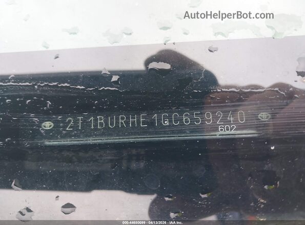 2T1BURHE1GC659240 2016 TOYOTA LL Red Vista del compartimento del motor