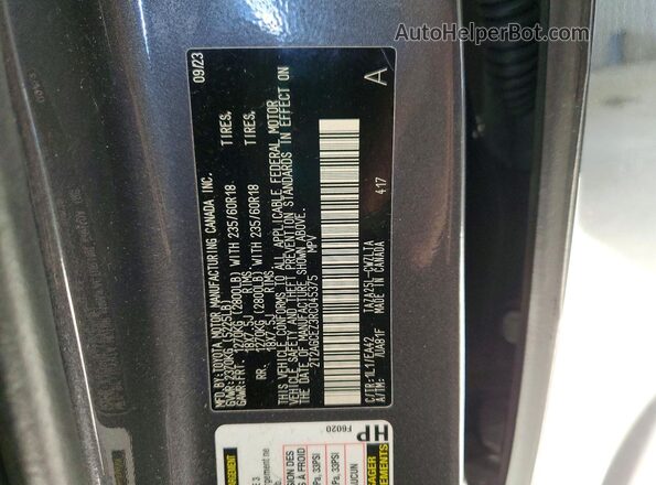 2T2AGCEZ3RC045375 2024 LEXUS NX Charcoal Вид наклейки з VIN-кодом