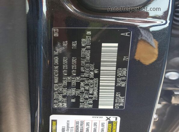 2T2BAMBA0RC023926 2024 LEXUS RX Black Widok naklejki z numerem VIN