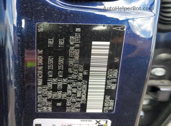 2T2BAMCA4RC086137 2024 LEXUS RX Blue VIN კოდის სტიკერის ხედი