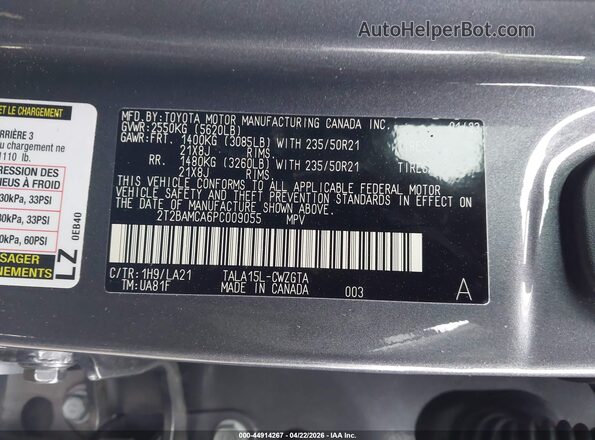 2T2BAMCA6PC009055 2023 LEXUS RX 350 Gray ძრავის განყოფილების ხედი