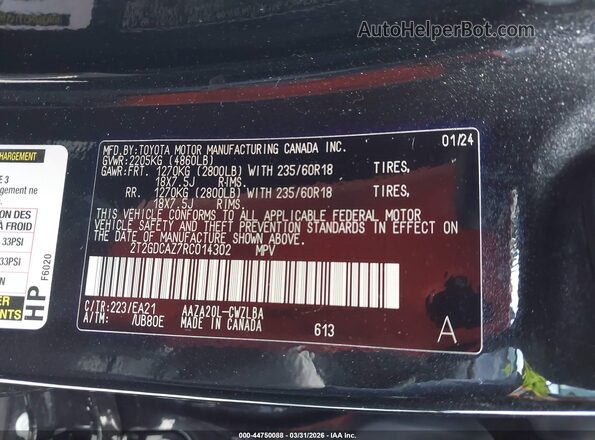 2T2GDCAZ7RC014302 2024 LEXUS NX 250 Black Vista del compartimento del motor