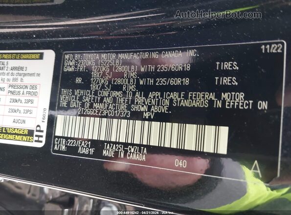 2T2GGCEZ3PC017373 2023 LEXUS NX 350 Black Engine compartment view