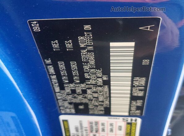 2T2GKCEZ1SC038844 2025 LEXUS NX Blue VIN sticker view