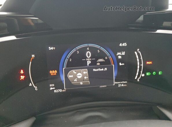 2T2HGCEZ5SC091990 2025 LEXUS NX White Vista del cuadro de instrumentos