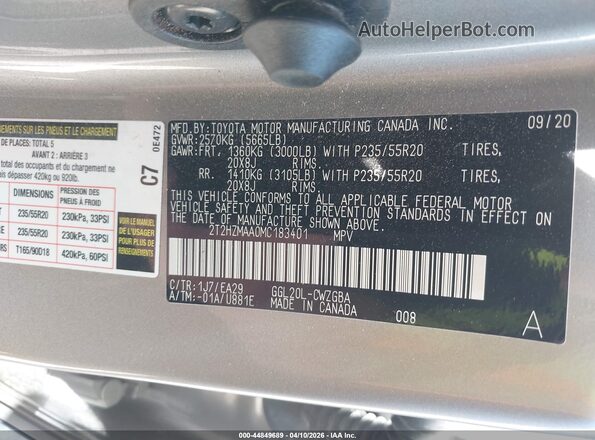 2T2HZMAA0MC183401 2021 LEXUS RX 350 Silver Widok komory silnika