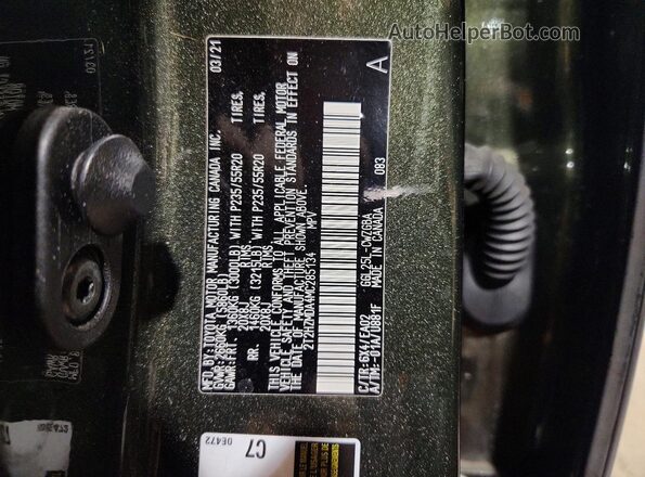 2T2HZMDA4MC285134 2021 LEXUS RX Зеленый Вид наклейки с VIN-кодом
