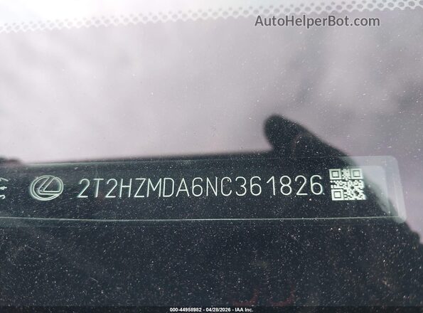 2T2HZMDA6NC361826 2022 LEXUS RX 350 Белый 