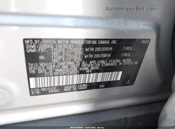 2T3C1RFV2PC230521 2023 TOYOTA LE Silver Engine compartment view
