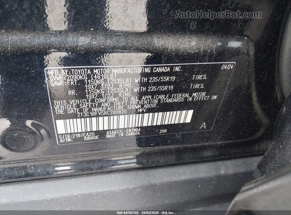 2T3C1RFV5RC280820 2024 TOYOTA LE Black Engine compartment view