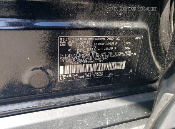 2T3C1RFV7MC159246 2021 TOYOTA LE Black Вид наклейки з VIN-кодом