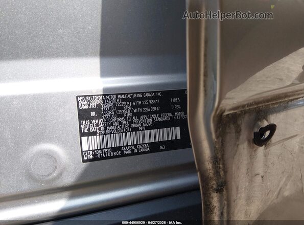 2T3H1RFV0LC074074 2020 TOYOTA LE Серебряный 