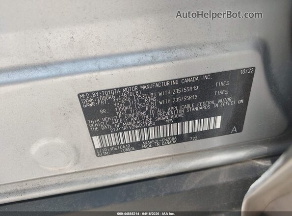 2T3Y1RFV2NW231850 2022 TOYOTA LIMITED Silver 