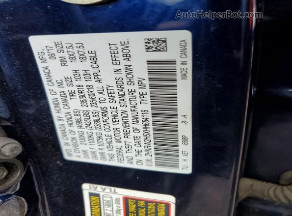 2HKRW2H5XHH654116 2017 HONDA CRV Blue 