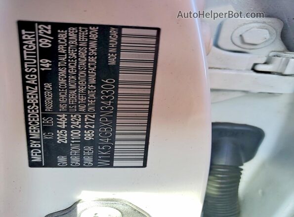 W1K5J4GBXPN343306 2023 MERCEDES-BENZ CLA-CLASS White 