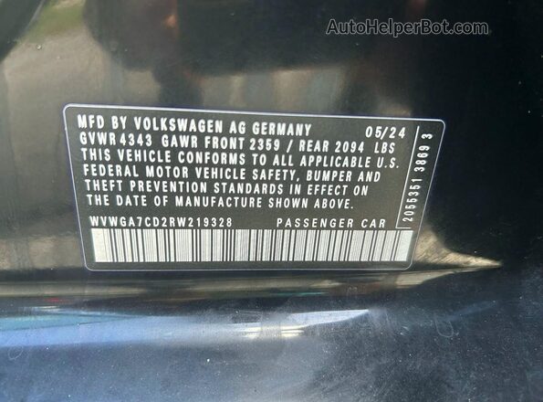 WVWGA7CD2RW219328 2024 VOLKSWAGEN GTI Black Вид задніх сидінь