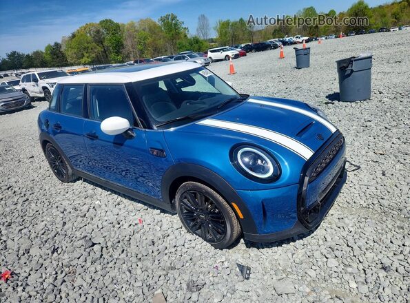 WMW53DK07P2T87675 2023 MINI COOPER Синий Передняя правая четверть