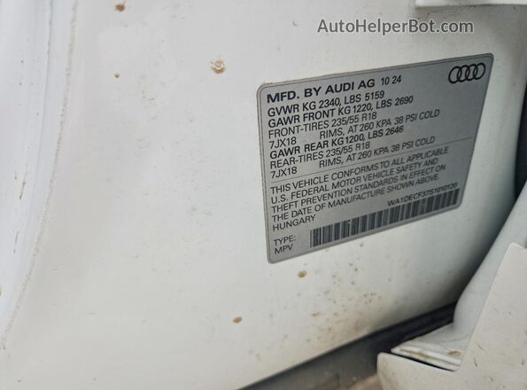 WA1DECF37S1010120 2025 AUDI Q3 White სალონის 360-გრადუსიანი ხედი