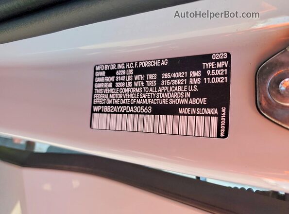 WP1BB2AYXPDA30563 2023 PORSCHE CAYENNE Gray 
