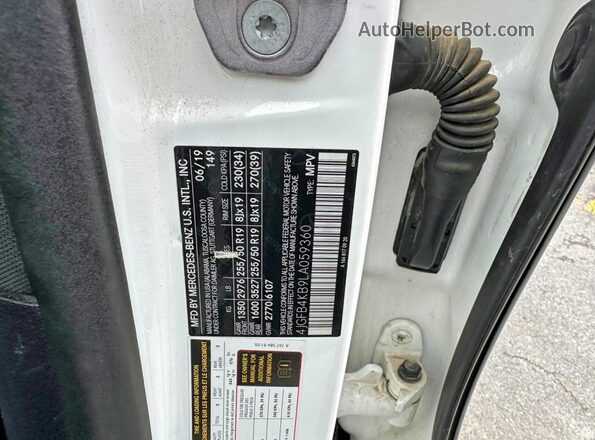 4JGFB4KB9LA059360 2020 MERCEDES-BENZ GLE White Rear interior view